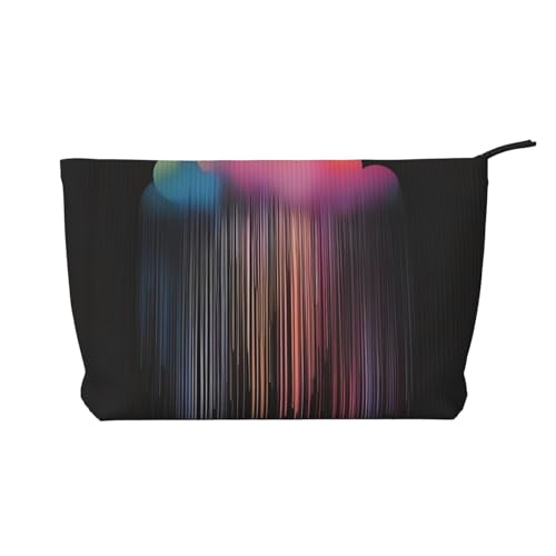 Bunte Regenbogen-Regen-Kosmetiktasche für Damen, aus Kord, tragbare Geldbörse mit Reißverschluss, geeignet für Reisen und die tägliche Aufbewahrung von Kosmetika, Schwarz, Einheitsgröße Bunte Regenbogen-Regen-Kosmetiktasche für Damen, aus Kord, tragbare Geldbörse mit Reißverschluss, geeignet für Reisen und die tägliche Aufbewahrung von Kosmetika, Schwarz, Einheitsgröße von WZYCWB