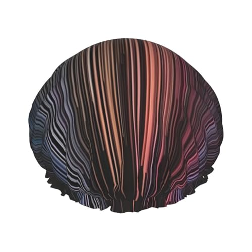 Bunte Regenregen-Doppelschicht-Duschhaube, wiederverwendbar, großes Design, geeignet für alle Haarlängen, geeignet für Mädchen, Spa und Heimsalon. von WZYCWB