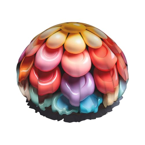 Bunte zweilagige Damen-Duschhaube, wiederverwendbar, großes Design, geeignet für alle Haarlängen, geeignet für Mädchen, Spa und Heimsalon. von WZYCWB