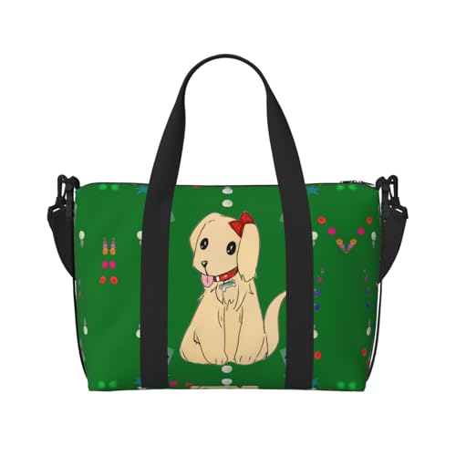 Cartoon-Hund auf Gras Damen-Handtasche, Umhängetasche, lässige Handtasche mit Reißverschluss, geeignet für Arbeit, Reisen, Fitness, Reisen von WZYCWB
