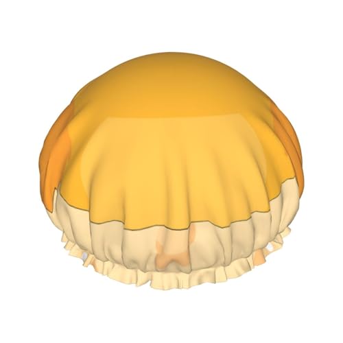 Cartoon-Küken, doppellagige Damen-Duschhaube, wiederverwendbar, großes Design, geeignet für alle Haarlängen, geeignet für Mädchen, Spa und Heimsalon. von WZYCWB