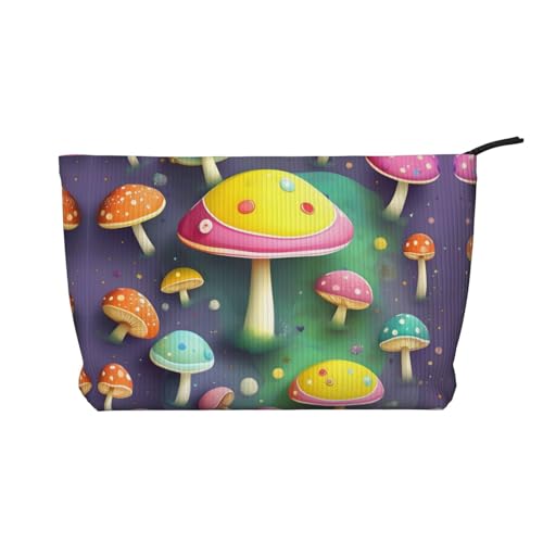 Colorful Dream Mushroom Damen-Kosmetiktasche, tragbar, mit Reißverschluss, geeignet für Reisen und die tägliche Aufbewahrung von Kosmetika, Schwarz, Einheitsgröße Colorful Dream Mushroom Damen-Kosmetiktasche, tragbar, mit Reißverschluss, geeignet für Reisen und die tägliche Aufbewahrung von Kosmetika, Schwarz, Einheitsgröße von WZYCWB
