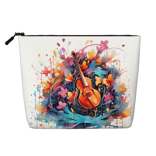 Colorful Note Guitar Damen Kultur- und Kosmetiktasche, Unisex-Kulturbeutel, Aufbewahrungstasche für Körperpflege, Schwarz, Einheitsgröße Colorful Note Guitar Damen Kultur- und Kosmetiktasche, Unisex-Kulturbeutel, Aufbewahrungstasche für Körperpflege, Schwarz, Einheitsgröße von WZYCWB