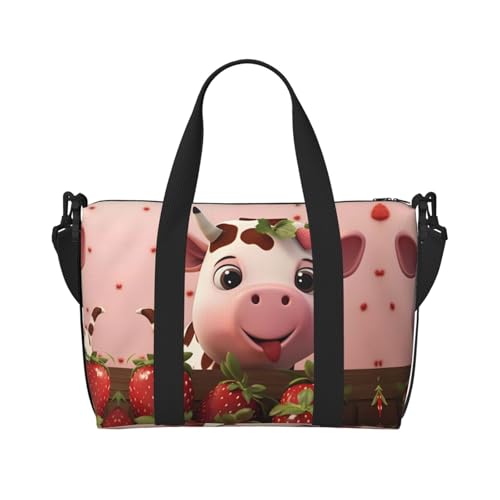 Cows and Strawberries Damen Handtasche Crossbody Reisetasche Casual Handtasche mit Reißverschluss Geeignet für Arbeit, Reisen, Fitness, Reisen Cows and Strawberries Damen Handtasche Crossbody Reisetasche Casual Handtasche mit Reißverschluss Geeignet für Arbeit, Reisen, Fitness, Reisen von WZYCWB