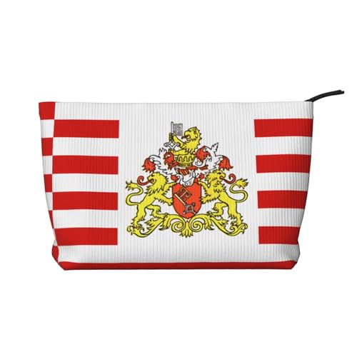 Damen-Kosmetiktasche mit Flagge des Senats von Bremen, tragbare Geldbörse mit Reißverschluss, geeignet für Reisen und die tägliche Aufbewahrung von Kosmetika Damen-Kosmetiktasche mit Flagge des Senats von Bremen, tragbare Geldbörse mit Reißverschluss, geeignet für Reisen und die tägliche Aufbewahrung von Kosmetika von WZYCWB