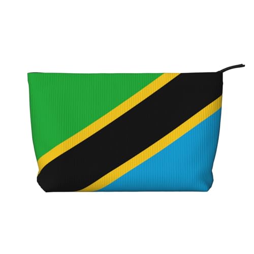 Damen-Kosmetiktasche mit Tansania-Flagge, tragbare Geldbörse mit Reißverschluss, geeignet für Reisen und die tägliche Aufbewahrung von Kosmetika von WZYCWB