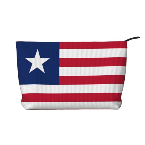 Damen-Kosmetiktasche mit liberianischer Flagge, tragbare Geldbörse mit Reißverschluss, geeignet für Reisen und die tägliche Aufbewahrung von Kosmetika von WZYCWB