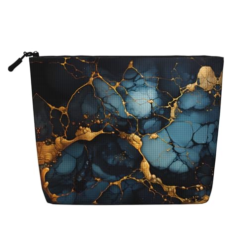 Damen Kultur- und Kosmetiktasche, schwarz, goldfarben, marmoriert, Unisex-Kulturbeutel, Aufbewahrungstasche für Körperpflege Damen Kultur- und Kosmetiktasche, schwarz, goldfarben, marmoriert, Unisex-Kulturbeutel, Aufbewahrungstasche für Körperpflege von WZYCWB