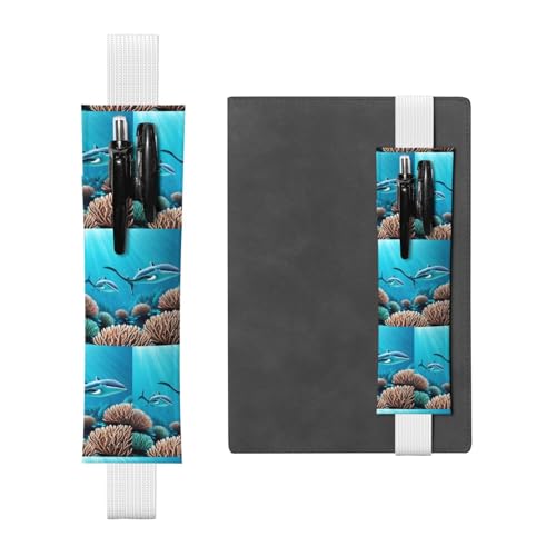 Deep Sea Whales Diary Federmäppchen, PVC-Stifthalter und Stifthalter mit Gummibändern und Lesezeichen sind die beste Geschenkwahl., Weiß, One Size von WZYCWB