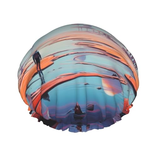 Desert Planet Doppelschichtige Damen-Duschhaube, wiederverwendbar, großes Design, geeignet für alle Haarlängen, geeignet für Mädchen, Spa und Heimsalon. von WZYCWB