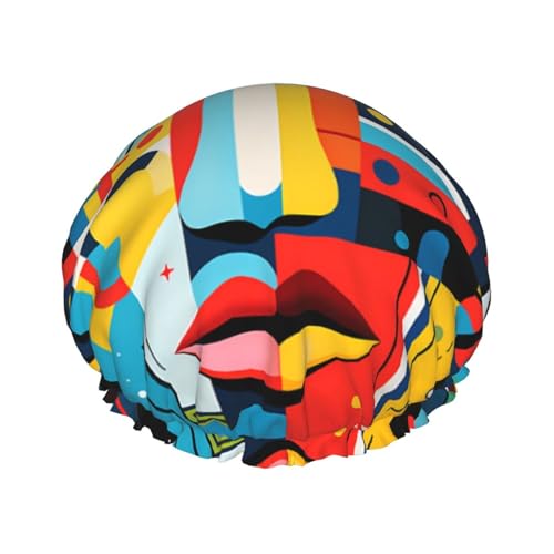 Diamonds Doppelschichtige Damen-Duschhaube, wiederverwendbar, großes Design, geeignet für alle Haarlängen, geeignet für Mädchen, Spa und Heimsalon. von WZYCWB