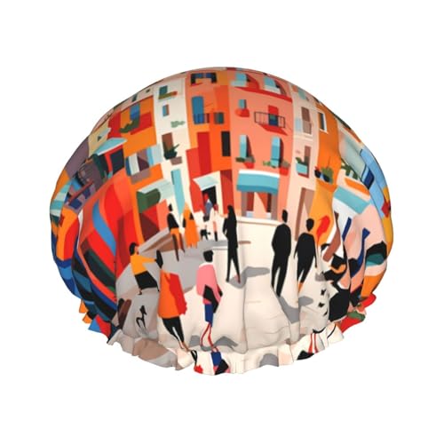 Dichte, doppellagige Damen-Duschhaube, wiederverwendbar, großes Design, geeignet für alle Haarlängen, geeignet für Mädchen, Spa und Heimsalon. von WZYCWB