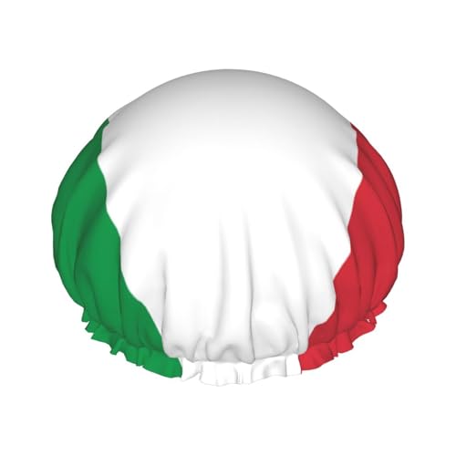 Doppelschichtige Damen-Duschhaube, italienische Flagge, wiederverwendbar, großes Design, geeignet für alle Haarlängen, geeignet für Mädchen, Spa und Heimsalon. von WZYCWB