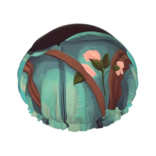 Doppelschichtige Damen-Duschhaube, wiederverwendbar, großes Design, geeignet für alle Haarlängen, geeignet für Mädchen, Spa und Heimsalon. von WZYCWB