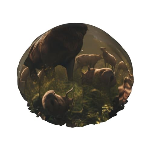 Doppelschichtige Damen-Duschhaube, wiederverwendbar, großes Design, geeignet für alle Haarlängen, geeignet für Mädchen, Spa und Heimsalon. von WZYCWB