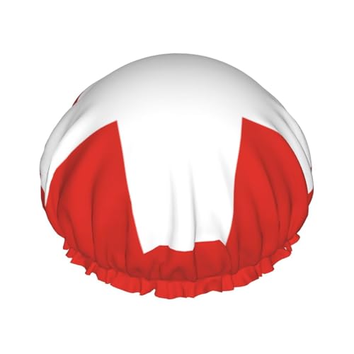 Doppelschichtige Damen-Duschhaube mit Schweizer Flagge, wiederverwendbar, großes Design, geeignet für alle Haarlängen, geeignet für Mädchen, Spa und Heimsalon. von WZYCWB