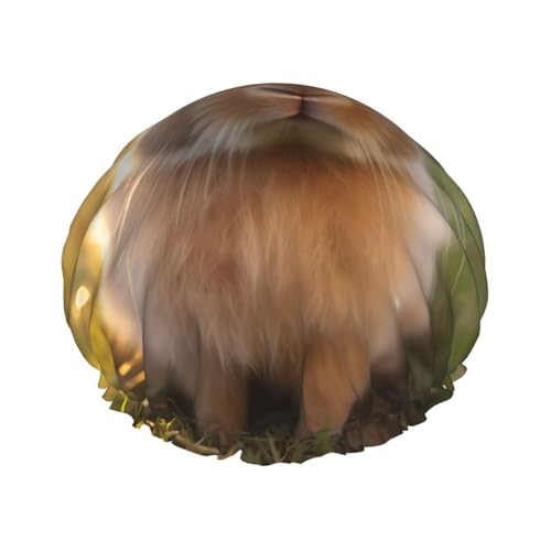 Doppelschichtige Damen-Duschhaube mit weißen Ohren, wiederverwendbar, großes Design, geeignet für alle Haarlängen, geeignet für Mädchen, Spa und Heimsalon. von WZYCWB