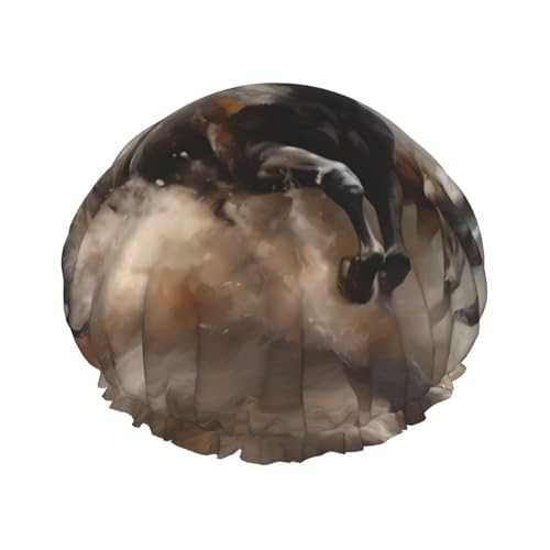 Doppelschichtige Duschhaube für Damen, wiederverwendbar, großes Design, geeignet für alle Haarlängen, geeignet für Mädchen, Spa und Heimsalon. von WZYCWB