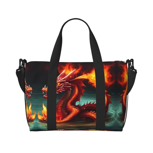 Dragon King in Fire Damen Handtaschen Crossbody Reisetasche Casual Handtasche mit Reißverschluss Geeignet für Arbeit Reisen Fitness Reisen von WZYCWB
