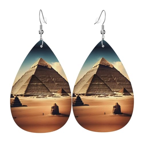 Dreaming of the Pyramids of Khufu Leather Earrings European and American style earrings for young women, birthday gifts/Valentine's Day gifts Dreaming of the Pyramids of Khufu Leather Earrings European and American style earrings for young women, birthday gifts/Valentine's Day gifts von WZYCWB