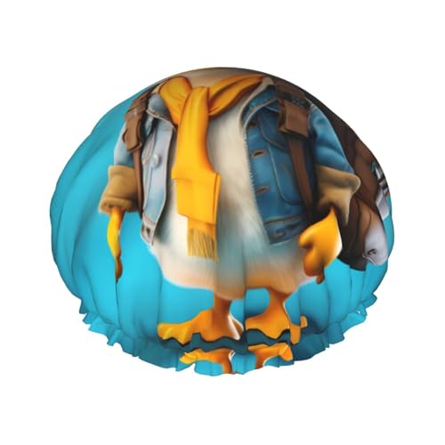 Duckling Over Backpack Double layer women's shower cap, reusable, large size design suitable for all hair lengths, suitable for girls, spa and home salon use. von WZYCWB
