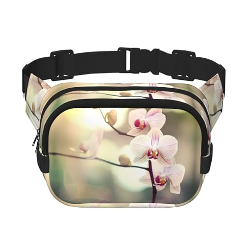 Eine Orchidee Muster trendige modische Hüfttasche Unisex Reise Sport Messenger Bag von WZYCWB