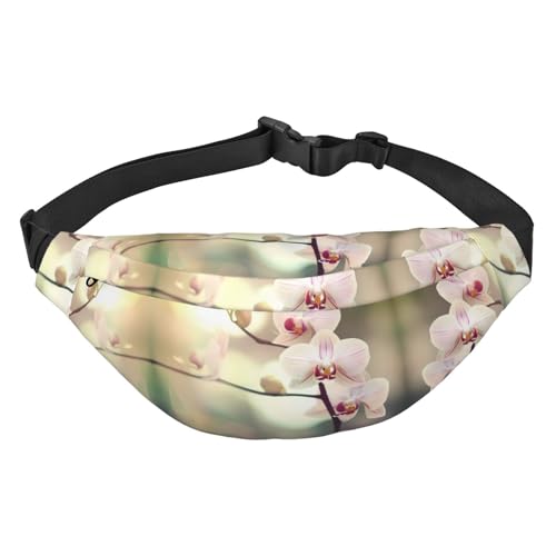 Eine Orchidee Reise-Mode-Hüfttasche, geeignet für Sport, Laufen, Radfahren, Reisen, Angeln, Jungen, große Crossbody-Hüfttasche von WZYCWB
