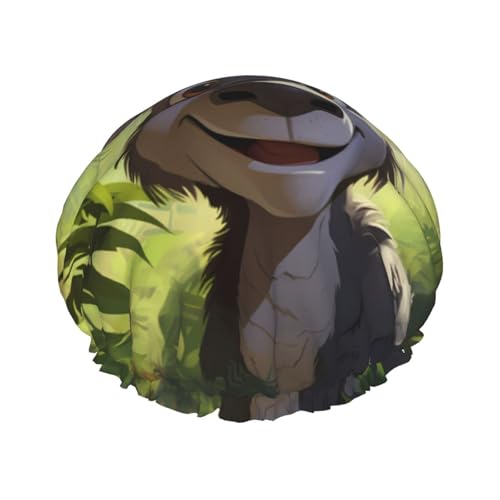 Esel im Dschungel Doppellagige Damen-Duschhaube, wiederverwendbar, großes Design, geeignet für alle Haarlängen, geeignet für Mädchen, Spa und Heimsalon. von WZYCWB