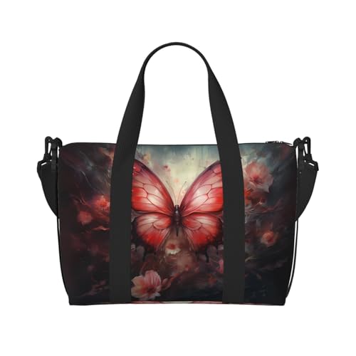 Fantasy Flower Butterfly Damen Handtaschen Crossbody Reisetasche Casual Handtasche mit Reißverschluss Geeignet für Arbeit Reisen Fitness Reisen von WZYCWB