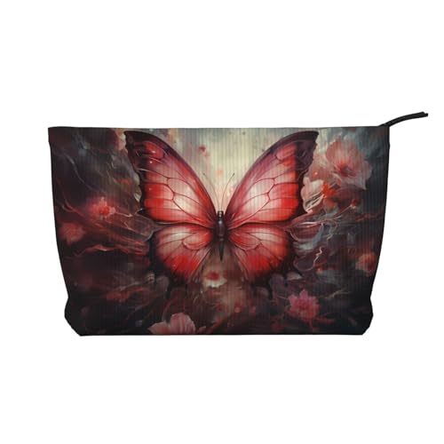 Fantasy Flower Butterfly Damen-Kosmetiktasche, tragbar, mit Reißverschluss, geeignet für Reisen und die tägliche Aufbewahrung von Kosmetika, Schwarz, Einheitsgröße Fantasy Flower Butterfly Damen-Kosmetiktasche, tragbar, mit Reißverschluss, geeignet für Reisen und die tägliche Aufbewahrung von Kosmetika, Schwarz, Einheitsgröße von WZYCWB
