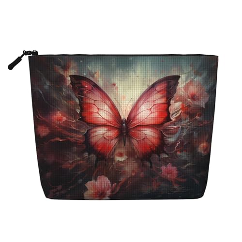 Fantasy Flower Butterfly Damen Kultur- und Kosmetiktasche, Unisex-Kulturbeutel, Aufbewahrungstasche für Körperpflege, Schwarz, Einheitsgröße Fantasy Flower Butterfly Damen Kultur- und Kosmetiktasche, Unisex-Kulturbeutel, Aufbewahrungstasche für Körperpflege, Schwarz, Einheitsgröße von WZYCWB