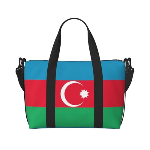 Flag of Azerbaijan Damen Handtaschen Crossbody Reisetasche Casual Handtasche mit Reißverschluss Geeignet für Arbeit Reisen Fitness Reisen Schwarz Einheitsgröße von WZYCWB
