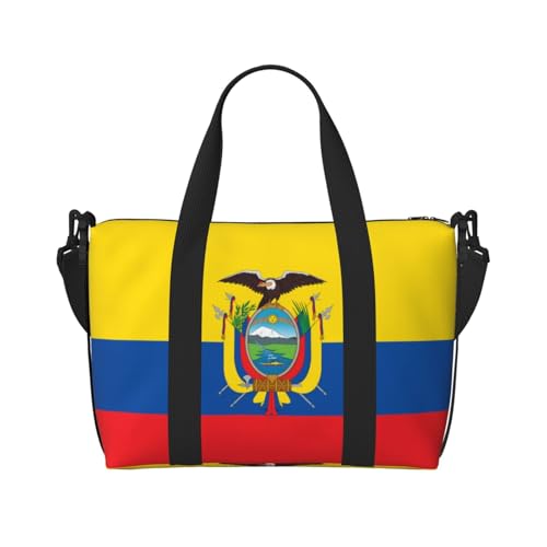 Flag of Ecuador Damen Handtasche Crossbody Reisetasche Casual Handtasche mit Reißverschluss Geeignet für Arbeit Reisen Fitness Reisen Schwarz Einheitsgröße von WZYCWB