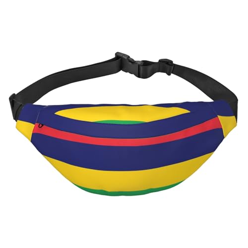 Flag of Mauritius Travel Fashion Waist Bag, Suitable for Sports, Running, Cycling, Traveling, Fishing Boys Large Crossbody Waist Bag, von WZYCWB