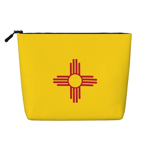 Flag of New Mexico Damen Kultur- und Kosmetiktasche, Unisex-Kulturbeutel, Aufbewahrungstasche für Körperpflege, Schwarz, Einheitsgröße Flag of New Mexico Damen Kultur- und Kosmetiktasche, Unisex-Kulturbeutel, Aufbewahrungstasche für Körperpflege, Schwarz, Einheitsgröße von WZYCWB