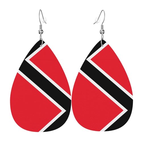 Flagge von Trinidad und Tobago Lederohrringe, europäischer und amerikanischer Stil Ohrringe für junge Frauen, Geburtstagsgeschenke/Valentinstagsgeschenke Flagge von Trinidad und Tobago Lederohrringe, europäischer und amerikanischer Stil Ohrringe für junge Frauen, Geburtstagsgeschenke/Valentinstagsgeschenke von WZYCWB