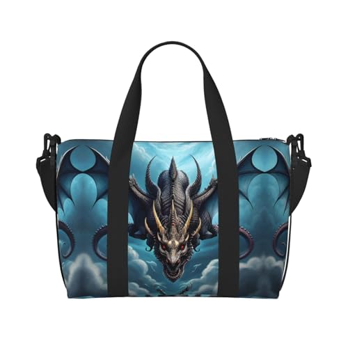 Flying Dragon Damen Handtasche Crossbody Reisetasche Casual Handtasche mit Reißverschluss Geeignet für Arbeit Reisen Fitness Reisen Schwarz Einheitsgröße von WZYCWB