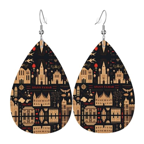 Fortress Leder-Ohrringe, europäischer und amerikanischer Stil, Ohrringe für junge Frauen, Geburtstagsgeschenke/Valentinstagsgeschenke Fortress Leder-Ohrringe, europäischer und amerikanischer Stil, Ohrringe für junge Frauen, Geburtstagsgeschenke/Valentinstagsgeschenke von WZYCWB