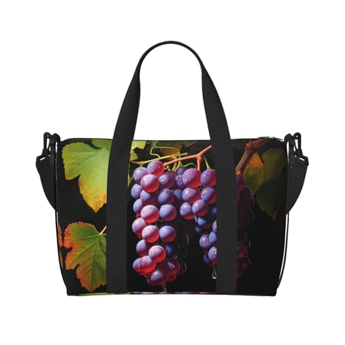 Fresh Grapes Damen Handtasche Crossbody Reisetasche Casual Handtasche mit Reißverschluss Geeignet für Arbeit Reisen Fitness Reisen Schwarz Einheitsgröße von WZYCWB