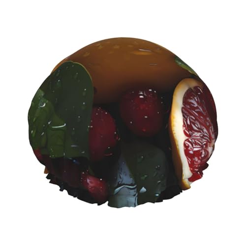 Frische Grapefruit Zitrone Doppellagige Damen-Duschhaube, wiederverwendbar, großes Design, geeignet für alle Haarlängen, geeignet für Mädchen, Spa und Heimsalon. von WZYCWB