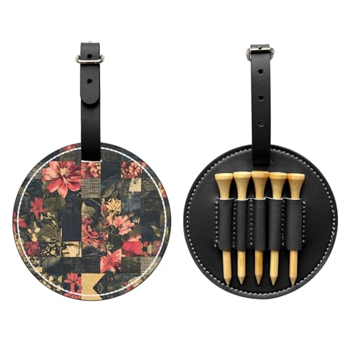 Golf-Aufbewahrungstasche mit Blumennähten, schwarz, bedruckt, nur für Herren, strapazierfähiges PU-Material, einfach zu tragen, verbessert das Golferlebnis, Schwarz , Einheitsgröße von WZYCWB