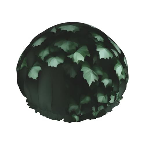 Green Creeper Doppelschichtige Damen-Duschhaube, wiederverwendbar, großes Design, geeignet für alle Haarlängen, geeignet für Mädchen, Spa und Heimsalon. von WZYCWB