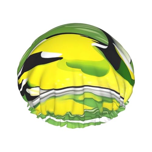 Green Duck Doppelschichtige Damen-Duschhaube, wiederverwendbar, großes Design, geeignet für alle Haarlängen, geeignet für Mädchen, Spa und Heimsalon. von WZYCWB