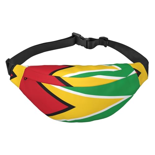 Gürteltasche mit Flagge von Guyana, geeignet für Sport, Laufen, Radfahren, Reisen, Angeln, Jungen, große Crossbody-Hüfttasche von WZYCWB
