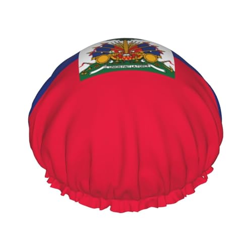 Haitianische Flagge, doppellagige Damen-Duschhaube, wiederverwendbar, großes Design, geeignet für alle Haarlängen, geeignet für Mädchen, Spa und Heimsalon. von WZYCWB
