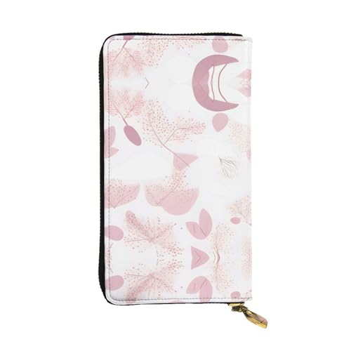 Handbemalte, lange Geldbörse aus Leder mit Blumenmuster (19,1 x 10,4 cm), extra großes Multifunktionsfach, tolles Geschenk von WZYCWB