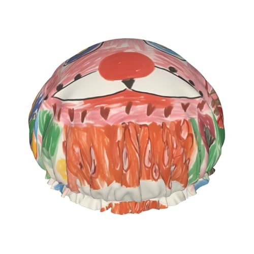 Handgefertigtes Bild, doppellagige Damen-Duschhaube, wiederverwendbar, großes Design, geeignet für alle Haarlängen, geeignet für Mädchen, Spa und Heimsalon. von WZYCWB