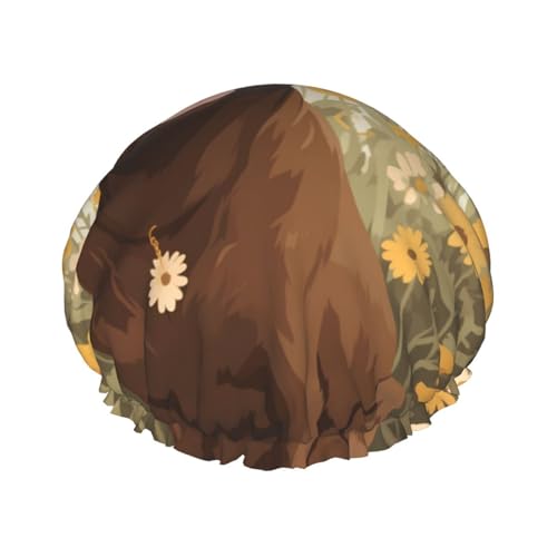 Happy Dog Doppelschichtige Damen-Duschhaube, wiederverwendbar, großes Design, geeignet für alle Haarlängen, geeignet für Mädchen, Spa und Heimsalon. von WZYCWB