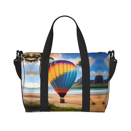 Hawaii Heißluftballon Damen Handtaschen Crossbody Reisetasche Casual Handtasche mit Reißverschluss Geeignet für Arbeit Reisen Fitness Reisen Schwarz Einheitsgröße von WZYCWB
