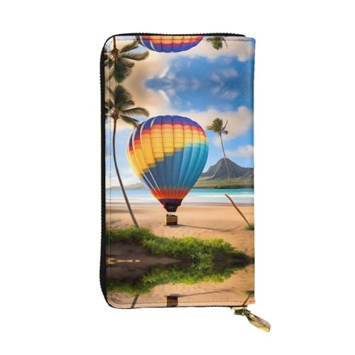 Hawaii Heißluftballon gemusterte lange Geldbörse aus Leder (19,1 x 10,4 cm) | extra großes Multifunktionsfach | tolles Geschenk von WZYCWB